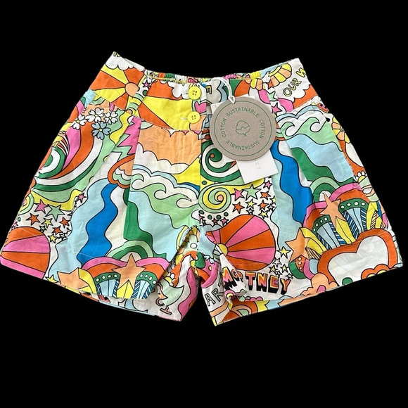 NWT Stella McCartney Girls size 5 Smocked Rainbow Shorts Flower Sun Stars New - Picture 1 of 6